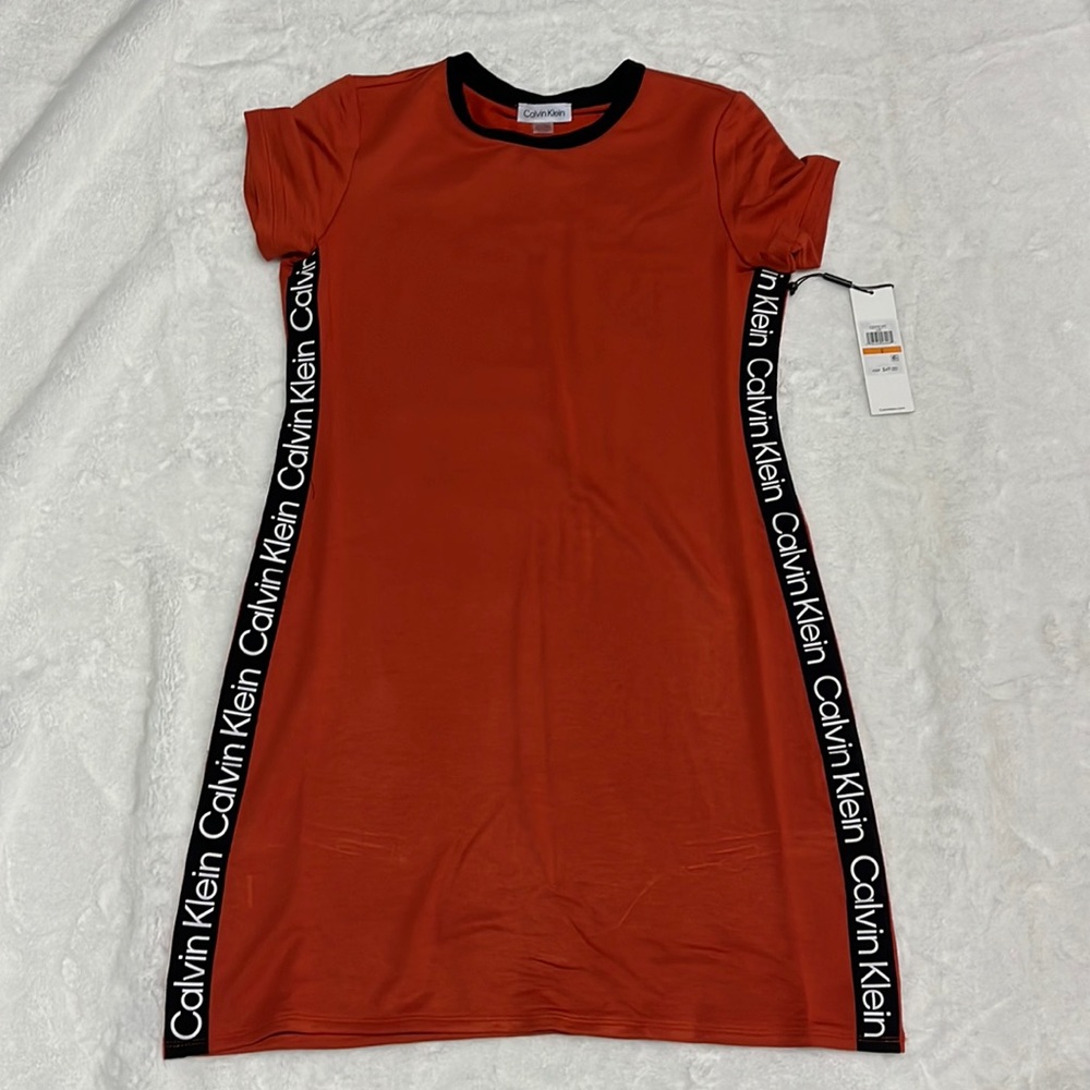 Calvin Klein Women's Short Sleeve Logo T-Shirt Dress